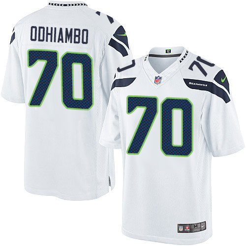Youth Elite Rees Odhiambo Nike Jersey White Road - #70 NFL Seattle Seahawks